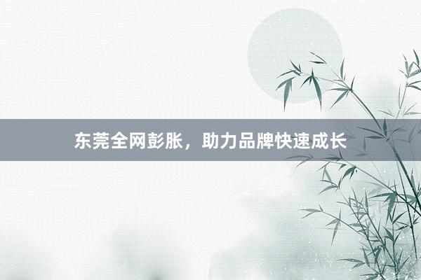 东莞全网彭胀，助力品牌快速成长